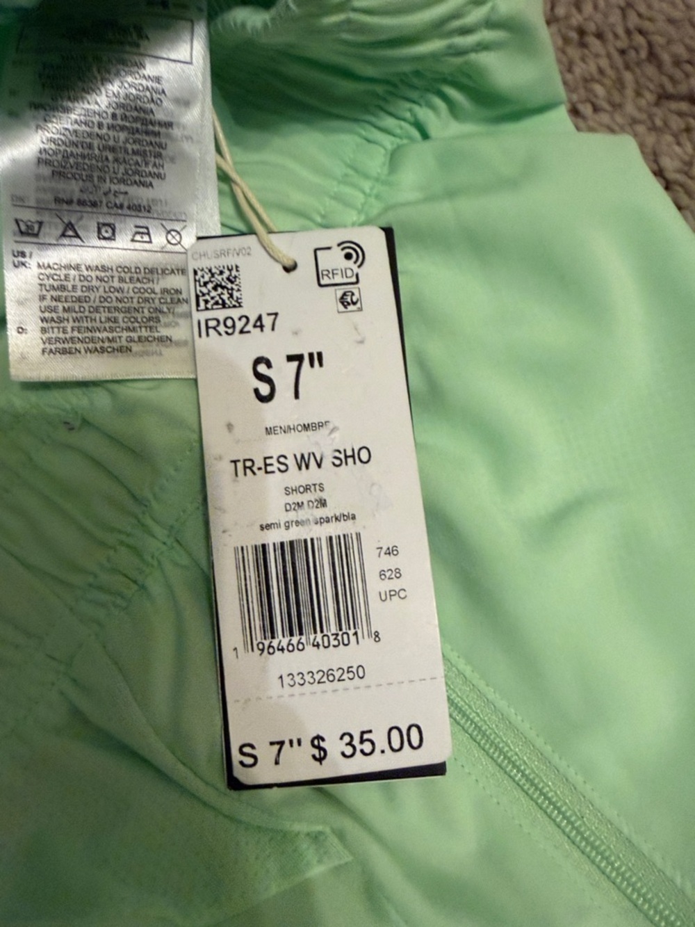 adidas Light Mint Athletic Shorts with Black Logo - Picture 3 of 3